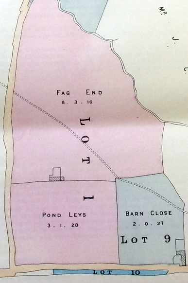 Map showing Pond Leys and Fag End